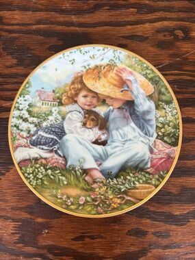 Reco "A Time to Love" Collector Plate • Sandra Kuck • March of Dimes • COA • Pup